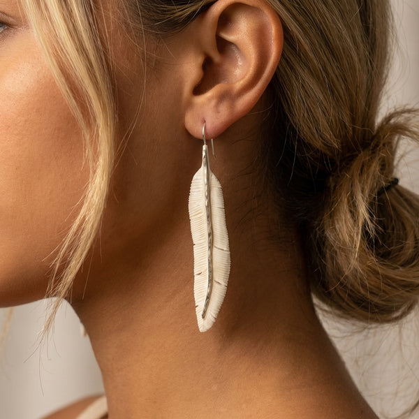 Ngaruru bone and silver earrings