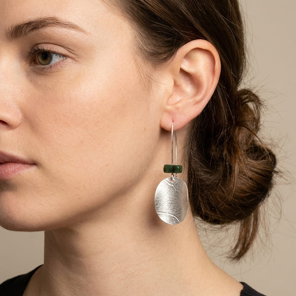 Ngaruru silver earrings