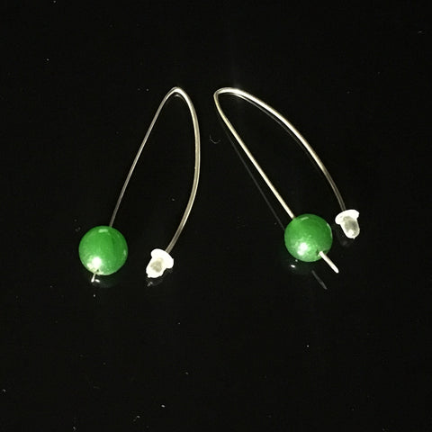 Hono pounamu bead and silver earrings