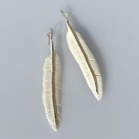 Ngaruru bone and silver earrings