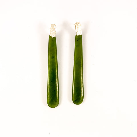 Hono pounamu and silver earrings