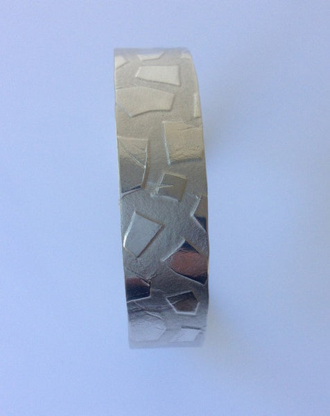 Schist inspired solid silver cuffs