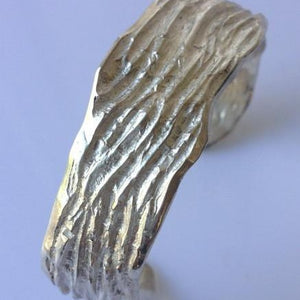 Threads of Time solid silver cuff