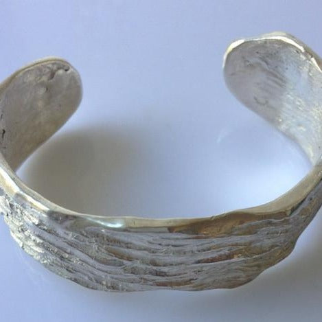 Threads of Time solid silver cuff